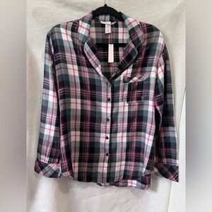 NWT Victoria’s Secret plaid flannel pajama top​​​